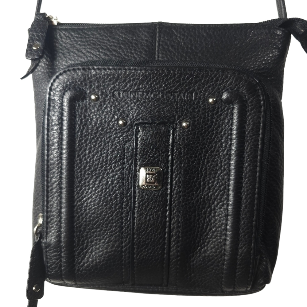 Stone Mountain Black Pebbled Leather Crossbody - Picture 3 of 11